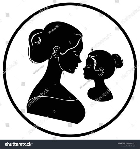 Mother Daughter Silhouette Logo Stock Vector Royalty Free 2300930511