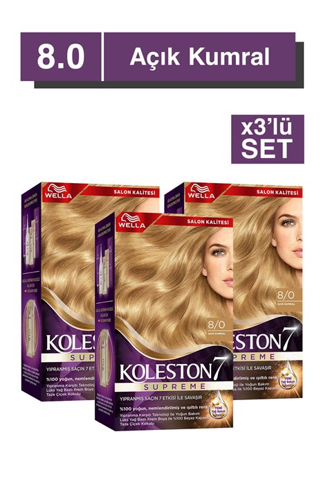 Wella Koleston Supreme Saç Boyası 8 0 Açık Kumral x3 lü Set Fiyatı