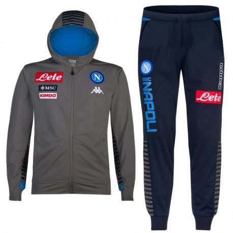 Chandal Presentaci N Capucha Ssc Napoli Gris Azul Kappa