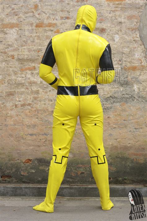 Mens Biohazard Safety Hooded Latex Total Enclosure Suit