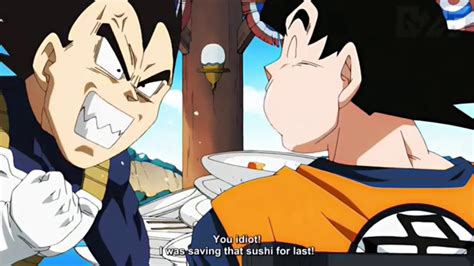 Goku And Vegeta Arguing Over Food Fandub Youtube