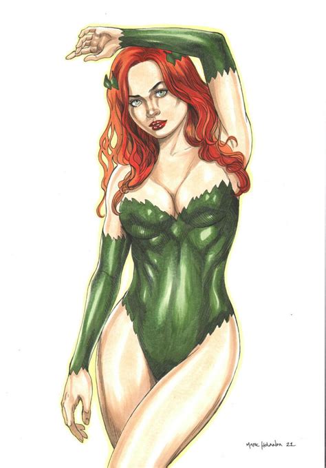 Poison Ivy Sexy Pinup Art Original Comic Page By Marc Holanda