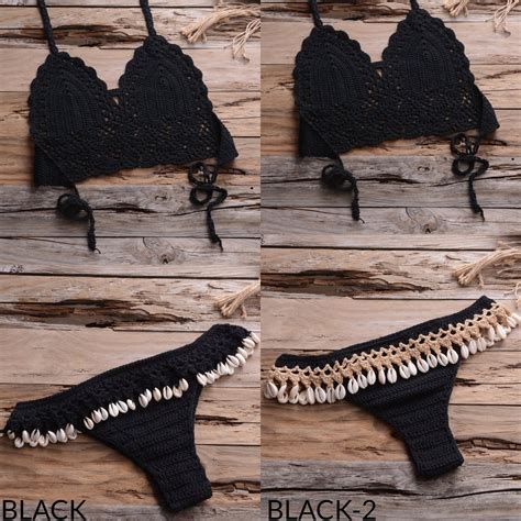 Crochet Bikini Set Crochet Swimwear Crotchless Bikini Open Crotch