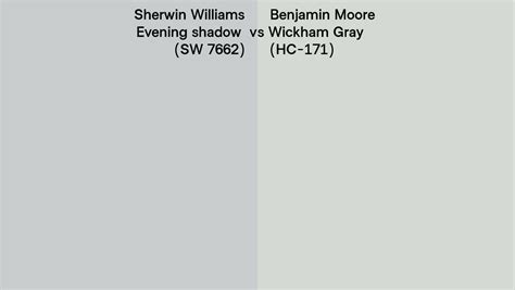 Sherwin Williams Evening Shadow SW 7662 Vs Benjamin Moore Wickham