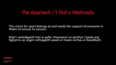 A Vision For Sport In Wales Gweledigaeth Ar Gyfer Chwaraeon Yng Nghymru