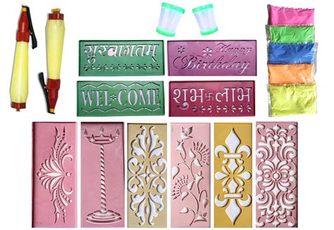 Buy Generic Rangoli Tool Kit Set Of Rangoli Making Stencils Rangoli