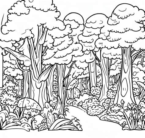 Coloriage Forêt et Montagne télécharger et imprimer gratuit sur