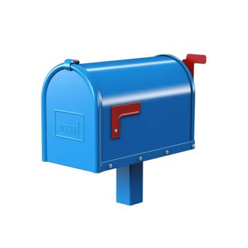 3d Rendering Blue Mailbox With Mail Isolated Postbox Letterbox Mail