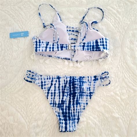 Cupshe Swim Cupshe Tie Dye Blue Bikini Set Poshmark