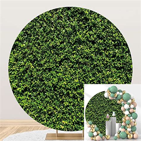 Leowefowa Greenery Green Leaves Round Backdrop Cover Ft Grass