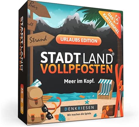 Denkriesen Stadt Land Vollpfosten Das Kartenspiel Urlaubs Edition