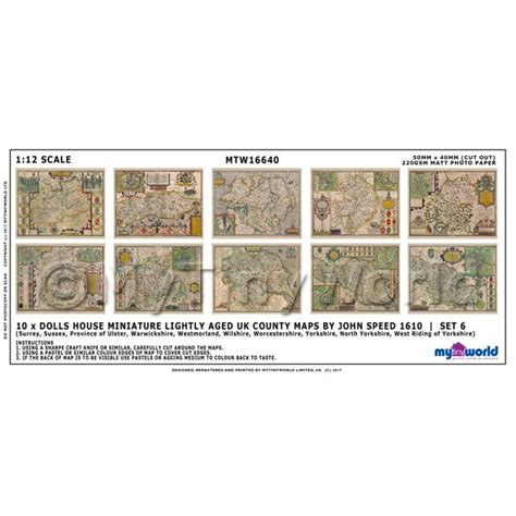 Dolls House Cartography Dolls House Miniature 10 Uk County Maps John