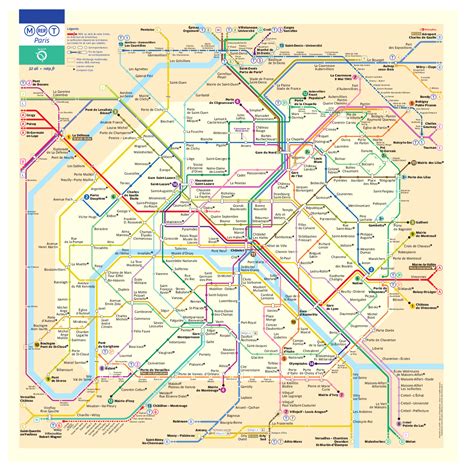 Plan du métro et RER de Paris