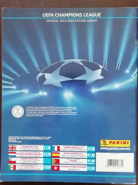 Álbum Uefa Champions League Panini 2013 2014 Vacio Estampas Meses sin