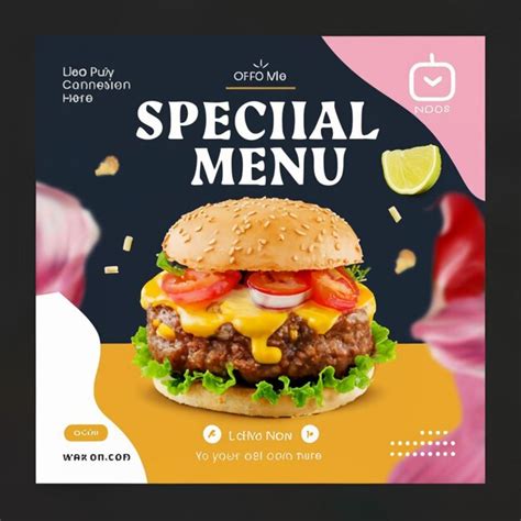 Premium PSD Restaurant Food Menu Social Media Banner Template