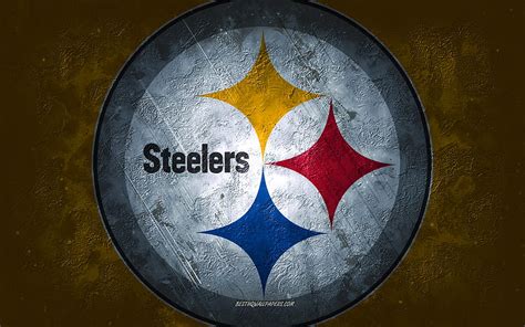 Pittsburgh Steelers, American football team, yellow stone background ...