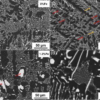 A C Optical Micrographs Showing Microstructures In The As Cast