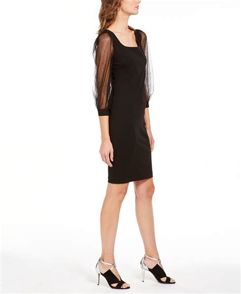 Calvin Klein Illusion Sleeve Dress Macys