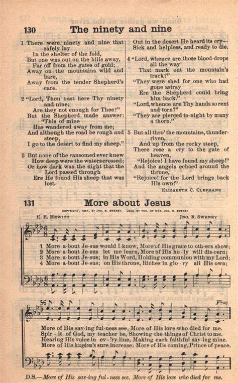 Bethany Hymns A Compilation Of Choice Songs And Hymns 131 More About Jesus Would I Know