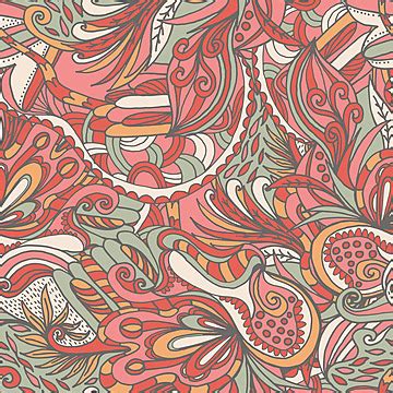 Doodle De P Talo De Vector De Patr N Floral De Onda Dibujado A Mano