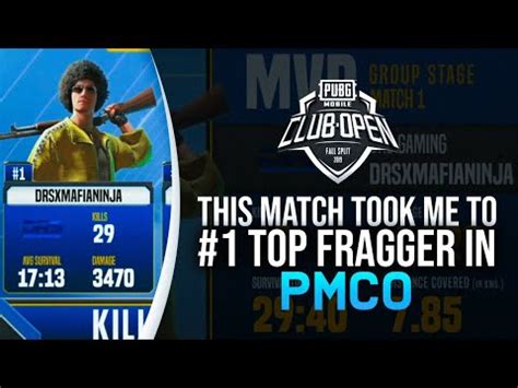 This Match Took Me To Top Fragger In Pmco Group Stage Kills