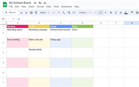 How To Create A Kanban Board In Google Sheets Kanbanchi