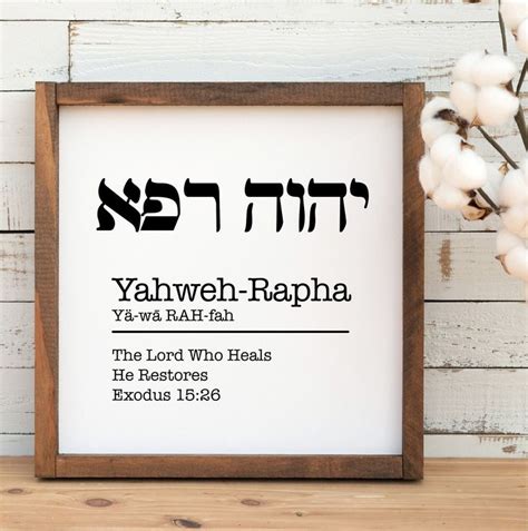 Yahweh Rapha Wall Sign Decor Names Of God Sign Wall Decor Sign