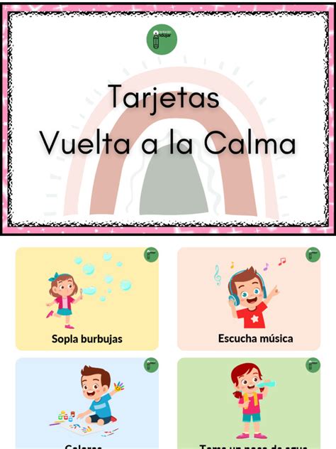 Apoyos Visuales Con Tarjetas Bonitas Para Trabajar La Vuelta A La Calma