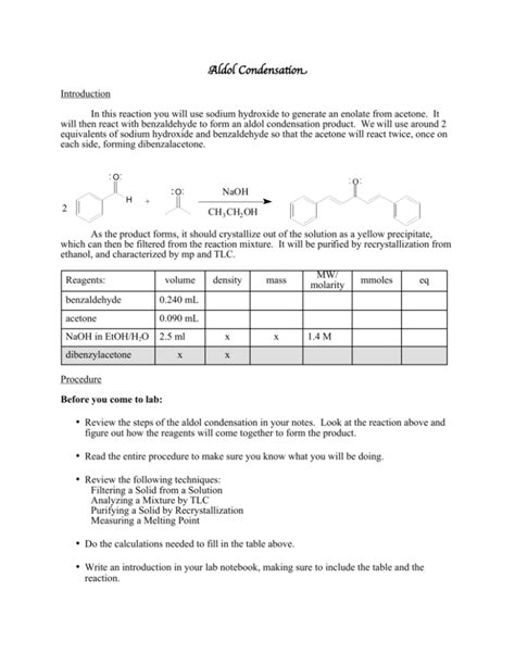 Aldol Condensation