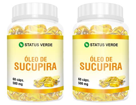 Kit 2 Óleo de Sucupira 500mg 120 Cápsulas Status Verde Status Verde