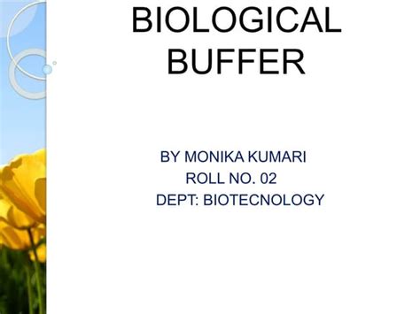 Biological Buffer Ppt