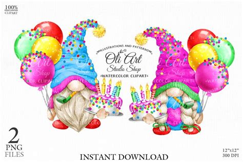 Happy Birthday Gnome Clip Art Png Cute Characters Inspire Uplift