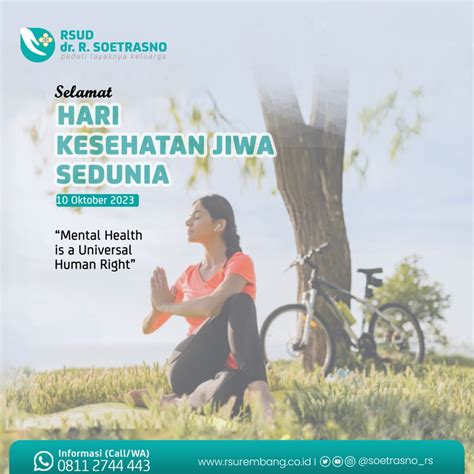 Peringatan Hari Kesehatan Jiwa Sedunia 2023 Rsud Dr R Soetrasno Rembang