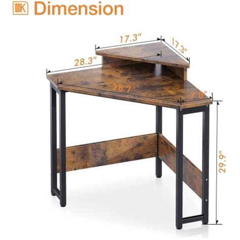 Odk Modern Triangle Corner Computer Writing Desk W Monitor Stand