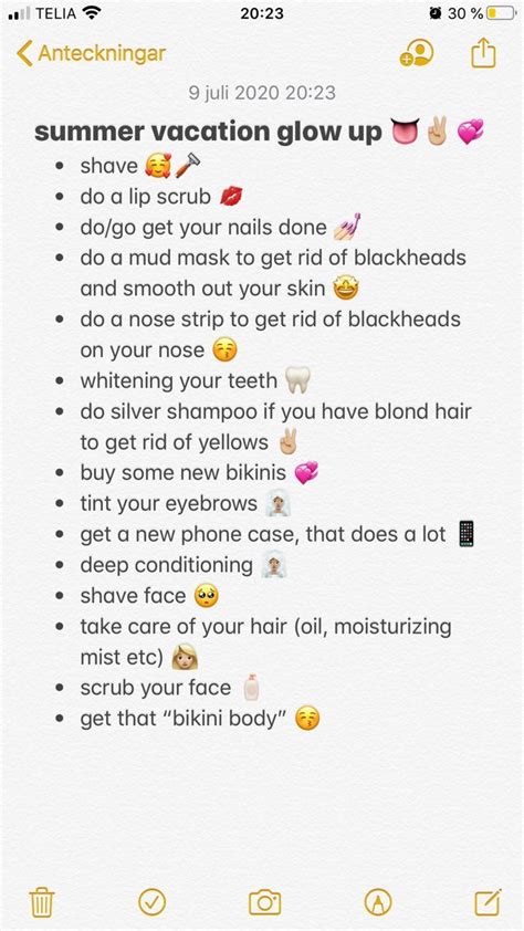 Summer Vacation Glow Up Checklist In 2024 Extreme Glow Tooth Decay