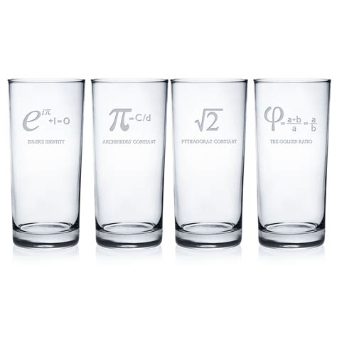 Bar Glasses Numbers Constants Set Of 4 Pint Glasses Set Of 4 Susquehanna Glass