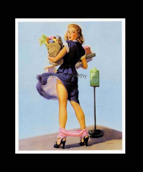 Blonde Bus Stop Shopper Loses Panties Vintage Pinup Girl Etsy