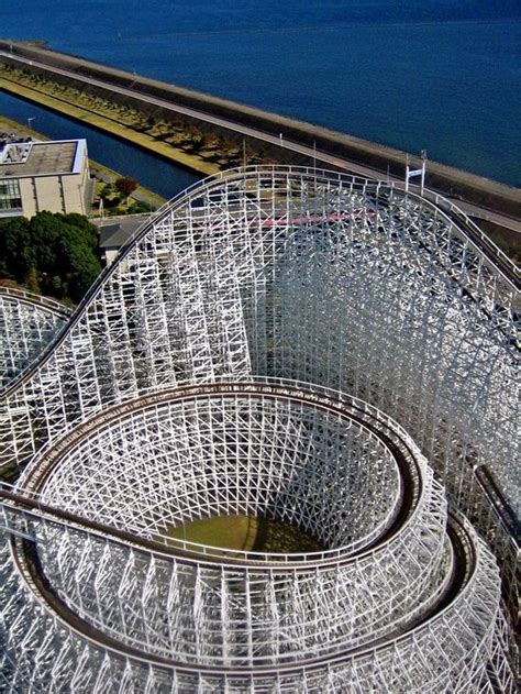 White Cyclone Roller Coaster At Nagashima Spaland In Mie Japan