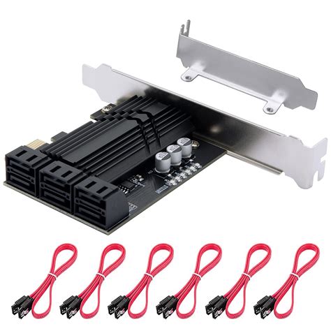 Buy PCIe X1 SATA Card 6 Port SATA 3 0 Controller Expansion Card With 6