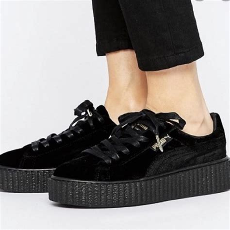 Fenty puma black velvet creepers!!!! So so so cute!... - Depop