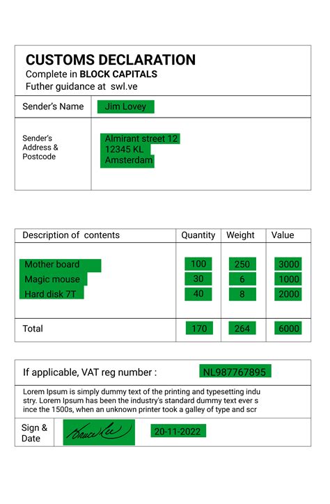 Customs Form Ocr Data Extraction Api And Capturing Sdk Klippa