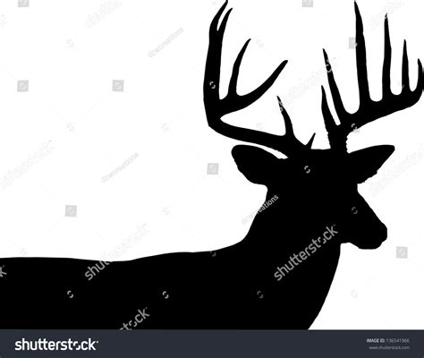 Big Buck Black Silhouette Over A White Background Stock Photo 136541966 ...