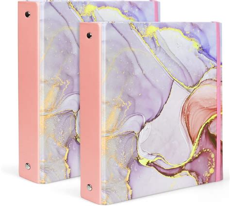 2 Pieces 3 Ring Binder Cute Binders 1 Inch Marble Binder With 10 Tab Dividers And 2