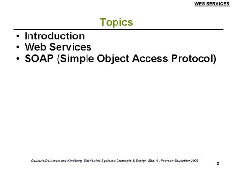 Web Services From Chapter 19 Of Distributed Systems