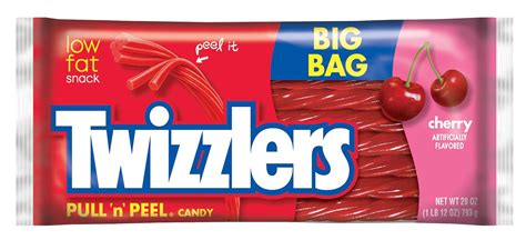 Twizzlers Pull N Peel Licorice Candy Cherry 28 Ounce Big Bag Pack Of 4