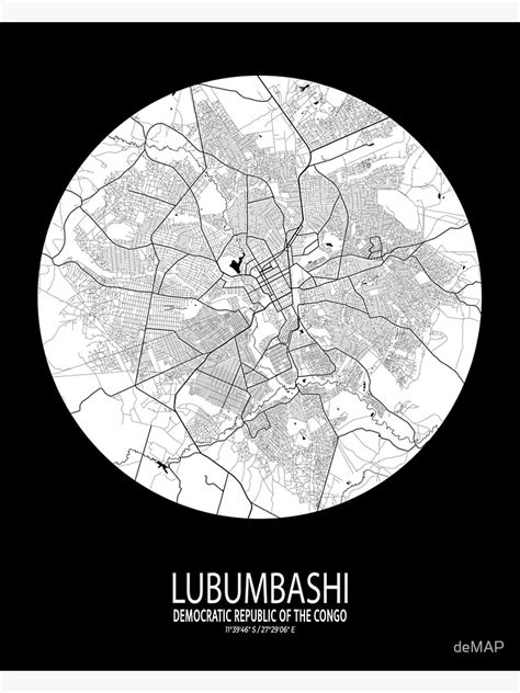 Lubumbashi City Map Of Democratic Republic Of The Congo Full Moon