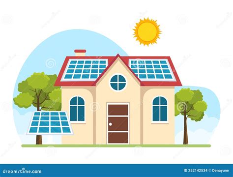 Solar Energy Installation Panel Or Wind Turbine Maintenance Illustration With Home Service Team