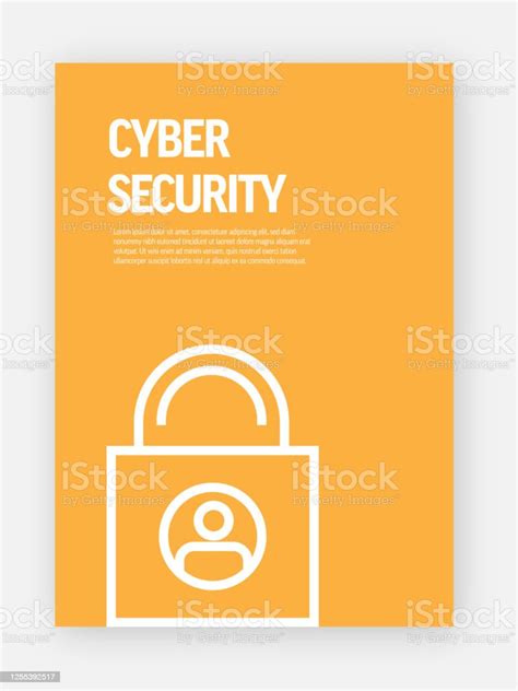 Cyber Security Concept Template Layout Design Modern Brochure Book