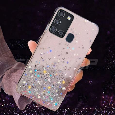 Glitter Soft Tpu Case For Samsung Galaxy A21s Transpartent Bling Phone