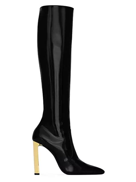 Shop Saint Laurent Auteuil Boots In Glazed Leather Saks Fifth Avenue